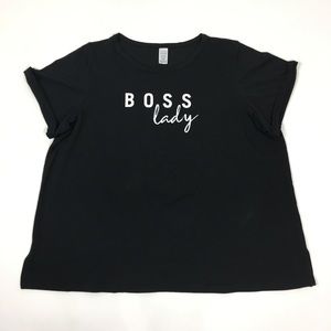 Boss Lady Spell Out Black Tee Shirt Size 1X